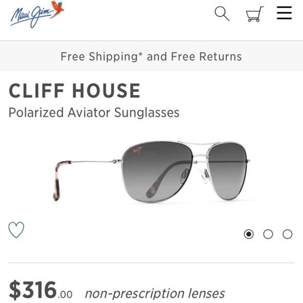 Maui Jim Cliff House Aviator Sunglasses